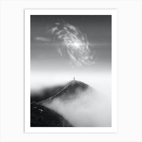 Spiral Space Black And White Art Print