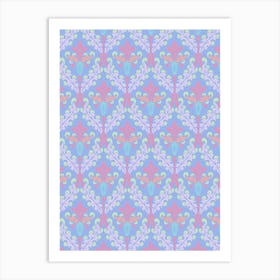 Enhanced Vintage Late Medieval Brocade Pattern Coquette Dreamy Flourish Art Print