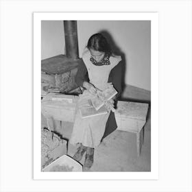 Spanish American Woman Carding Wool At Wpa (Works Progress Administrationwork Projects Art Print