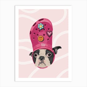 Dog In A Croc Art Print