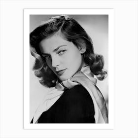 Portrait Of Lauren Bacall, 1950s Vintage Art Print