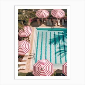 Pool With Umbrellas Art Print