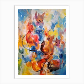 Squirrel Abstract Expressionism 1 Art Print