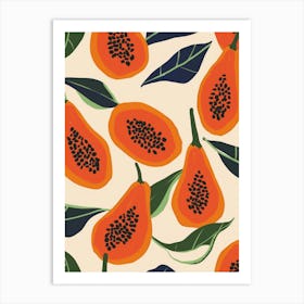 Papaya Pattern Illustration 4 Art Print