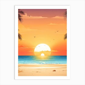 Sunset On The Beach Art Print