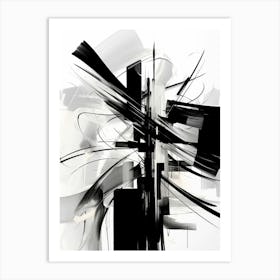 Elegance Abstract Black And White 3 Art Print