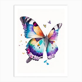 Butterfly Flying In Sky Decoupage 1 Art Print