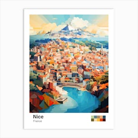 Nice, France, Geometric Illustration 1 Poster Art Print