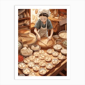 Dumpling Making Chinese New Year 6 Art Print