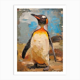 Galapagos Penguin Phillip Island The Penguin Parade Colour Block Painting 3 Art Print