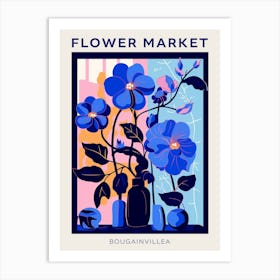 Blue Flower Market Poster Bougainvillea 3 Art Print