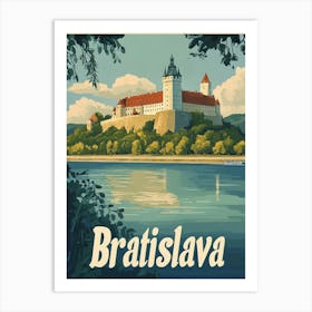 Aihrgdesign A Mid Century Modern Travel Poster For Bratislava 1 Art Print