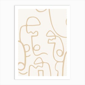 Bohemian Abstract Doodles Art Print