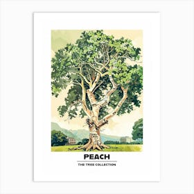 Peach Tree Storybook Illustration 1 Poster Art Print