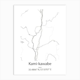 Kami Kawabe,Japan Minimalist Map Art Print