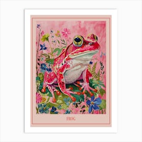 Floral Animal Painting Frog 3 Poster Art Print