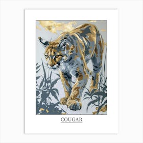 Cougar Precisionist Illustration 2 Poster Art Print