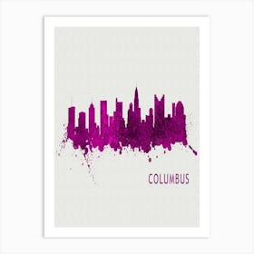 Columbus Ohio City Purple Art Print