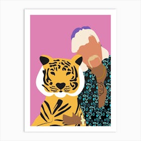 Joe Exotic Pink Tiger 1 Art Print