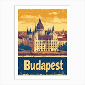 Aihrgdesign A Retro Travel Poster For Budapest Featuring The 7 Art Print