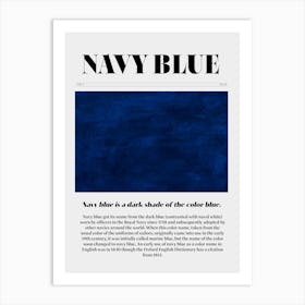 Navy Blue Art Print