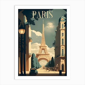 France Paris Retro Travel Art Print