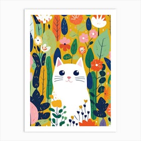 Cat In The Garden 3 Art Print