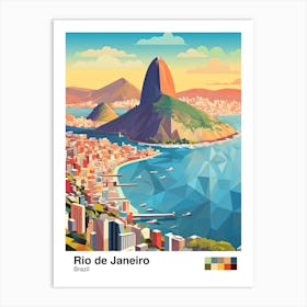 Rio De Janeiro, Brazil, Geometric Illustration 4 Poster Affiche