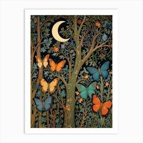 William Morris Butterflies In The Forest 1 Art Print