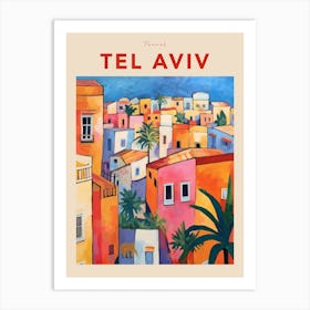 Tel Aviv Israel 3 Fauvist Travel Poster Art Print