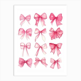 Watercolor Bows 1 Art Print