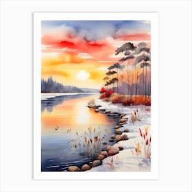 Winter Landscape Painting 10 Art Print