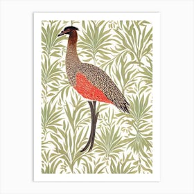 Emu William Morris Style Bird Art Print