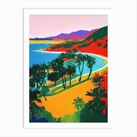 Cala Varques Beach, Mallorca, Spain Hockney Style Art Print