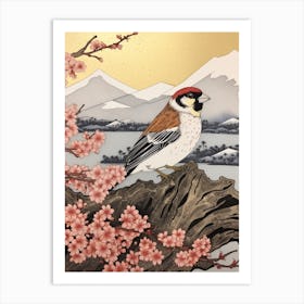 Bird Illustration House Sparrow 4 Art Print