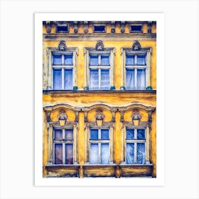 Windows Of Krakow Art Print