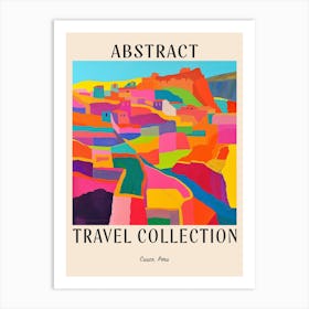 Abstract Travel Collection Poster Cusco Peru 4 Art Print