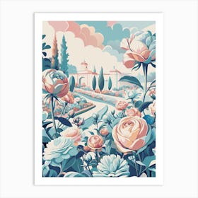 Roses In The Garden 2 Art Print