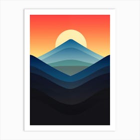 Sunset Mountains Art Print