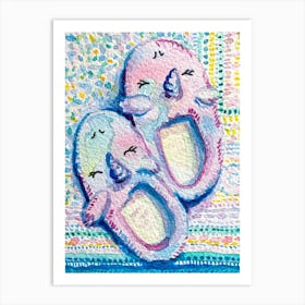 Unicorn Slippers Art Print