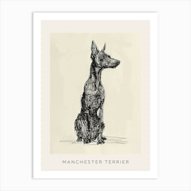 Manchester Terrier Dog Line Sketch 2 Poster Art Print