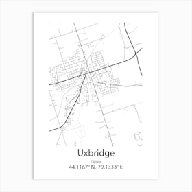 Uxbridge,Canada Minimalist Map Art Print