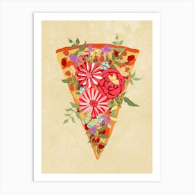 Slice of flower pizza Art Print