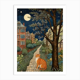 William Morris Cat At Night Art Print