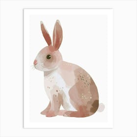 Blanc De Hotot Rabbit Kids Illustration 3 Art Print