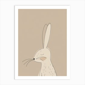 Rabbit - Boho, Line Art 4 Art Print