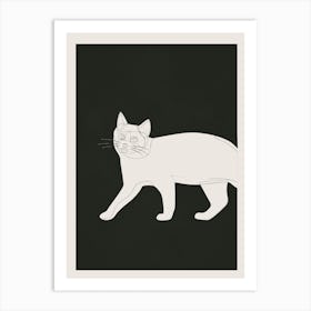 Minimalist Abstract Cat 2 Art Print