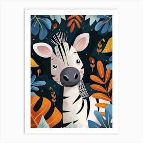 Zebra In The Jungle Art Print