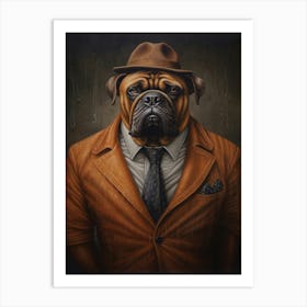 Gangster Dog Bullmastiff Art Print