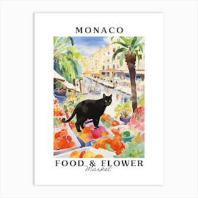 Food Market With Cats In Monaco 1 Poster Art Print